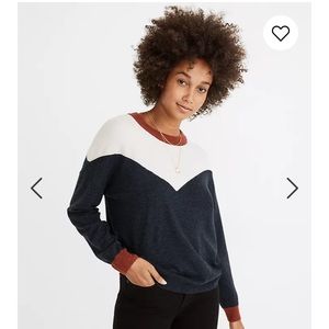 Madewell Colorblock Yoke Pullover Sweater M